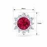 2 Carat Round Shape Flower Ruby and Diamond Halo Stud Earrings In 14 Karat White Gold Image-5