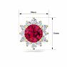 2 Carat Round Shape Flower Ruby and Diamond Halo Stud Earrings In 14 Karat Yellow Gold Image-5