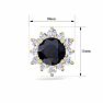 2 Carat Round Shape Flower Sapphire and Diamond Halo Stud Earrings In 14 Karat Yellow Gold Image-5