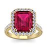 9 Carat Ruby and Diamond Ring In 14 Karat Yellow Gold Image-1