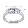 1 1/2 Carat Three Diamond Ring In Platinum  Image-5