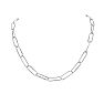 925 Sterling Silver Textured Paperclip Chain Necklace, 18 Inches Image-1