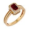 0.85 Carat Antique Style Ruby and Diamond Ring in 10 Karat Yellow Gold Image-2