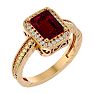 2 Carat Antique Style Ruby and Diamond Ring in 14 Karat Yellow Gold Image-2