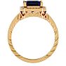 2 1/2 Carat Antique Style Sapphire and Diamond Ring in 14 Karat Yellow Gold Image-3