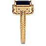 2 1/2 Carat Antique Style Sapphire and Diamond Ring in 14 Karat Yellow Gold Image-4