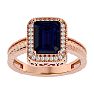 2 1/2 Carat Antique Style Sapphire and Diamond Ring in 14 Karat Rose Gold Image-1