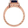 2 1/2 Carat Antique Style Sapphire and Diamond Ring in 14 Karat Rose Gold Image-3