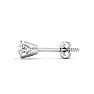 Nearly 1/2 Carat Single Diamond Stud Earring In 14 Karat White Gold Image-1