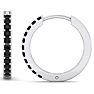 1/5 Carat Black Diamond Mens Hoop Earrings In 14 Karat White Gold Image-2