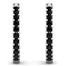 1/5 Carat Black Diamond Mens Hoop Earrings In 14 Karat White Gold Image-3