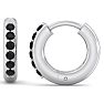 1/4 Carat Black Diamond Mens Hoop Earrings In 14 Karat White Gold Image-2