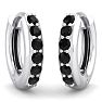 1/4 Carat Black Diamond Mens Hoop Earrings In 14 Karat White Gold Image-4