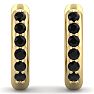 1/4 Carat Black Diamond Mens Hoop Earrings In 14 Karat Yellow Gold Image-3