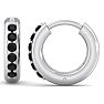 1/3 Carat Black Diamond Mens Hoop Earrings In 14 Karat White Gold Image-2