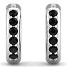 1/3 Carat Black Diamond Mens Hoop Earrings In 14 Karat White Gold Image-3