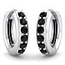 1/3 Carat Black Diamond Mens Hoop Earrings In 14 Karat White Gold Image-4