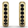 1/3 Carat Black Diamond Mens Hoop Earrings In 14 Karat Yellow Gold Image-3