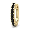 0.06 Carat Black Diamond Single Mens Hoop Earring In 14 Karat Yellow Gold Image-1