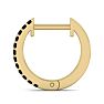 0.06 Carat Black Diamond Single Mens Hoop Earring In 14 Karat Yellow Gold Image-2