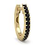 0.06 Carat Black Diamond Single Mens Hoop Earring In 14 Karat Yellow Gold Image-4