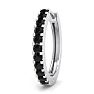 1/10 Carat Black Diamond Single Mens Hoop Earring In 14 Karat White Gold Image-1