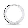 1/10 Carat Black Diamond Single Mens Hoop Earring In 14 Karat White Gold Image-2