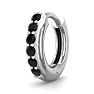 1/8 Carat Black Diamond Single Mens Hoop Earring In 14 Karat White Gold Image-1