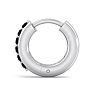 1/8 Carat Black Diamond Single Mens Hoop Earring In 14 Karat White Gold Image-2
