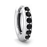 1/8 Carat Black Diamond Single Mens Hoop Earring In 14 Karat White Gold Image-4