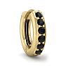 1/6 Carat Black Diamond Single Mens Hoop Earring In 14 Karat Yellow Gold Image-4