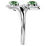 1 Carat Two Stone Green Amethyst Ring In 14 Karat White Gold Image-4