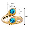 1 Carat Two Stone Blue Topaz Ring In 14 Karat Yellow Gold Image-5