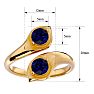 1 Carat Two Stone Sapphire Ring In 14 Karat Yellow Gold Image-5