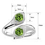 1 Carat Two Stone Peridot Ring In 14 Karat White Gold Image-5