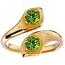 1 Carat Two Stone Peridot Ring In 14 Karat Yellow Gold Image-1