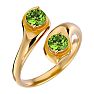 1 Carat Two Stone Peridot Ring In 14 Karat Yellow Gold Image-2