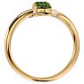 1 Carat Two Stone Peridot Ring In 14 Karat Yellow Gold Image-3