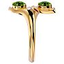 1 Carat Two Stone Peridot Ring In 14 Karat Yellow Gold Image-4