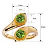1 Carat Two Stone Peridot Ring In 14 Karat Yellow Gold Image-5