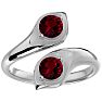 1 Carat Two Stone Ruby Ring In 14 Karat White Gold Image-1