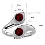 1 Carat Two Stone Ruby Ring In 14 Karat White Gold Image-5