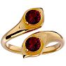 1 Carat Two Stone Ruby Ring In 14 Karat Yellow Gold Image-1