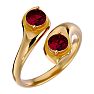 1 Carat Two Stone Ruby Ring In 14 Karat Yellow Gold Image-2