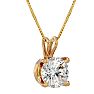 2 Carat Round Brilliant Moissanite Necklace in 14 Karat yellow Gold. Incredible, Large Gorgeous Round Moissanite Image-2