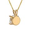 2 Carat Round Brilliant Moissanite Necklace in 14 Karat yellow Gold. Incredible, Large Gorgeous Round Moissanite Image-4