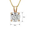 2 Carat Round Brilliant Moissanite Necklace in 14 Karat yellow Gold. Incredible, Large Gorgeous Round Moissanite Image-5
