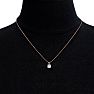 2 Carat Round Brilliant Moissanite Necklace in 14 Karat yellow Gold. Incredible, Large Gorgeous Round Moissanite Image-6
