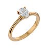 Moissanite Engagement Ring; 3/4 Carat Oval Shape Moissanite Solitaire Engagement Ring In 14 Karat Yellow Gold Image-2