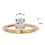 Moissanite Engagement Ring; 3/4 Carat Oval Shape Moissanite Solitaire Engagement Ring In 14 Karat Yellow Gold Image-5